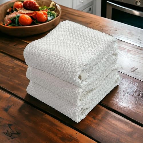 Miniatura 93 de Toallas de cocina verde salvia: 100% algodón paño de limpieza suave secado absorbente textura Terry Loop, juego de 3 multiusos para uso diario Negro