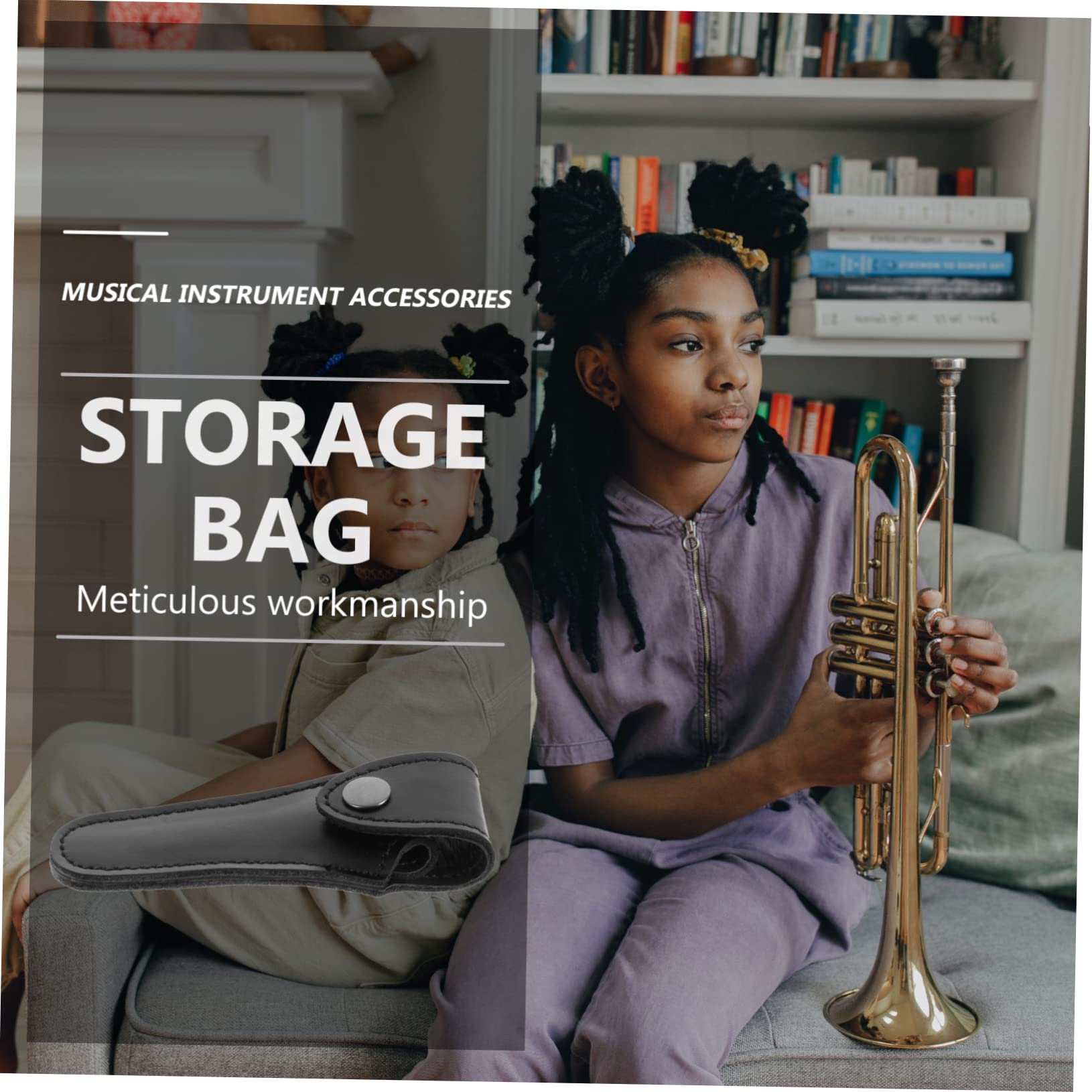 FAVOMOTO Protective Cover for Trumpet Mouthpieces French Horn Case Silver Horn Storage Bag Musical Instrument Accessories