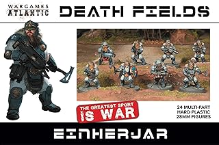 Death Fields - Infantería Einherjar (24 figuras) de plástico duro multiparte (poliéster de alto impacto), 1.102 in