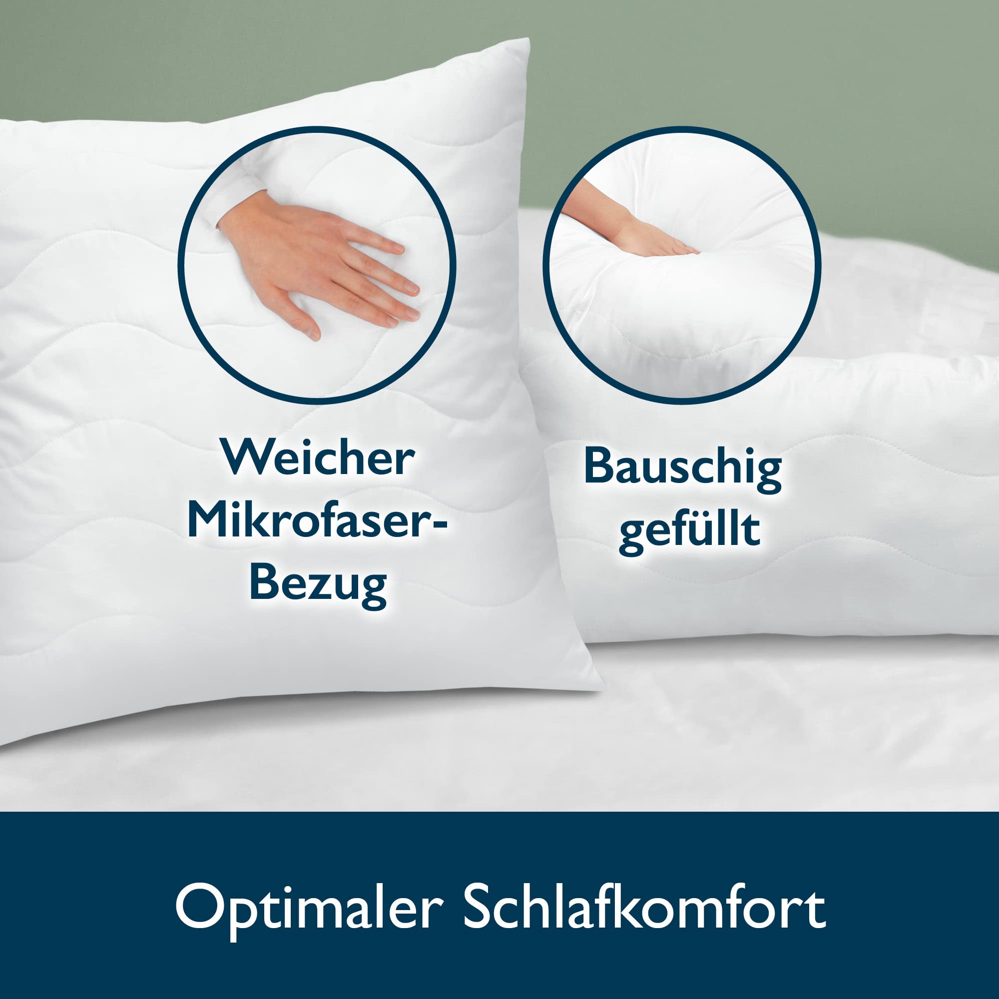 Beautissu Bettdecke und Kissen Set 4 Jahreszeiten Allergiker Kopfkissen
