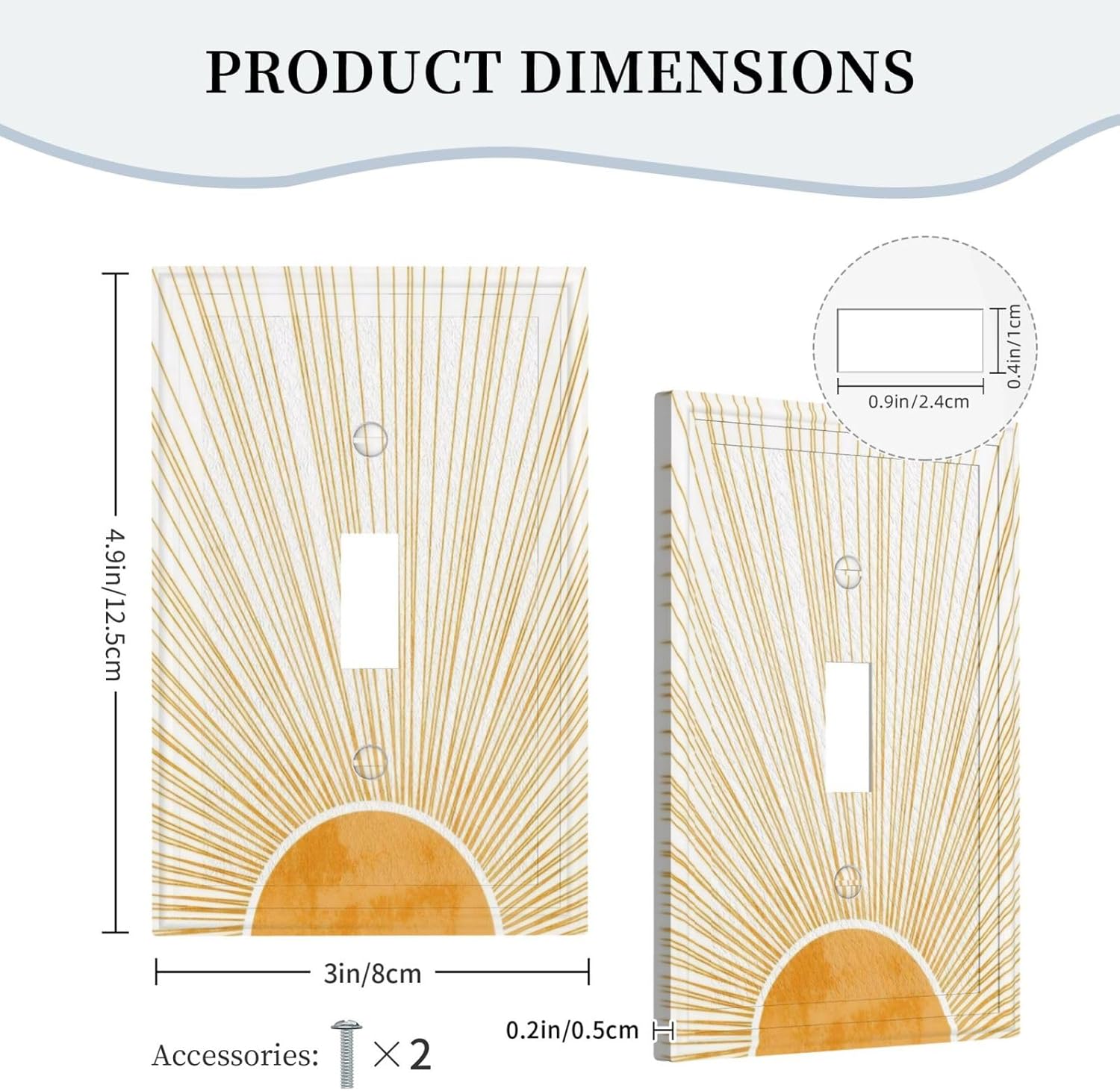 Decorative Art Light Switch Covers,1 Gang Single Toggle Duplex Outlet,Wall Plate,Switchplate Electrical Faceplate,Boho Sun