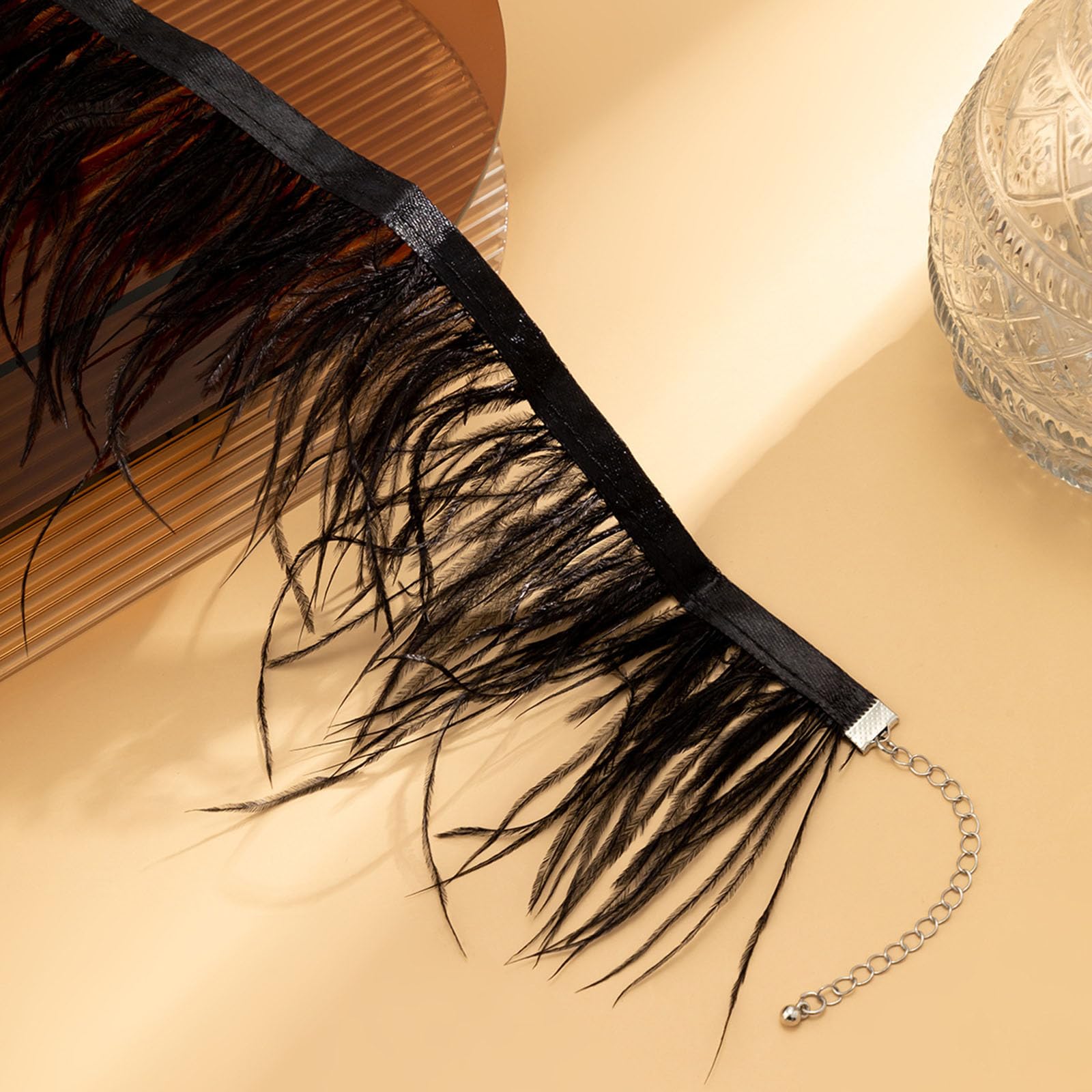Amazon.com: Lirgoriy Sexy Feather Choker Necklace Natural Feather