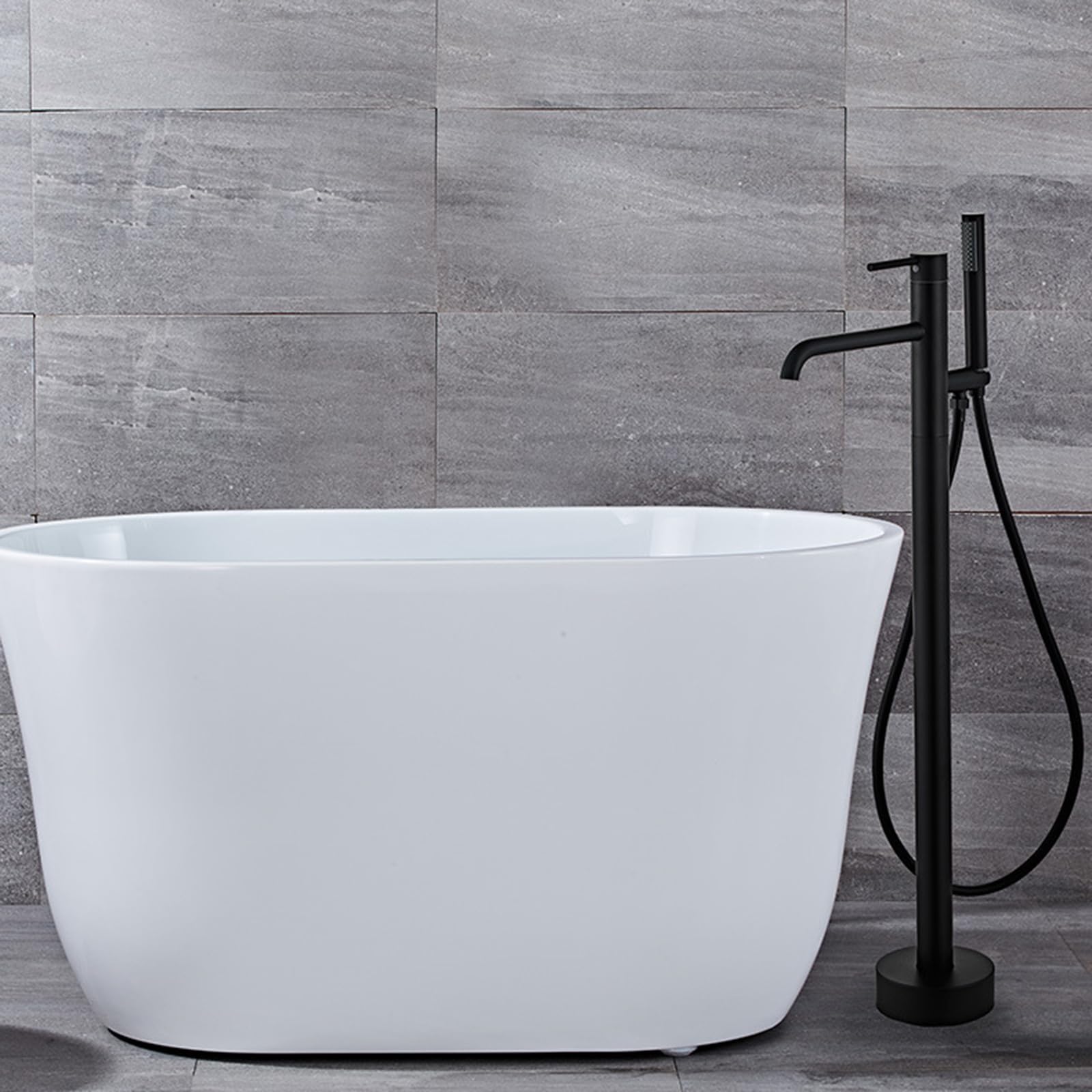 Robinet mitigeur de baignoire autoportant chromé pour eau chaude et froide