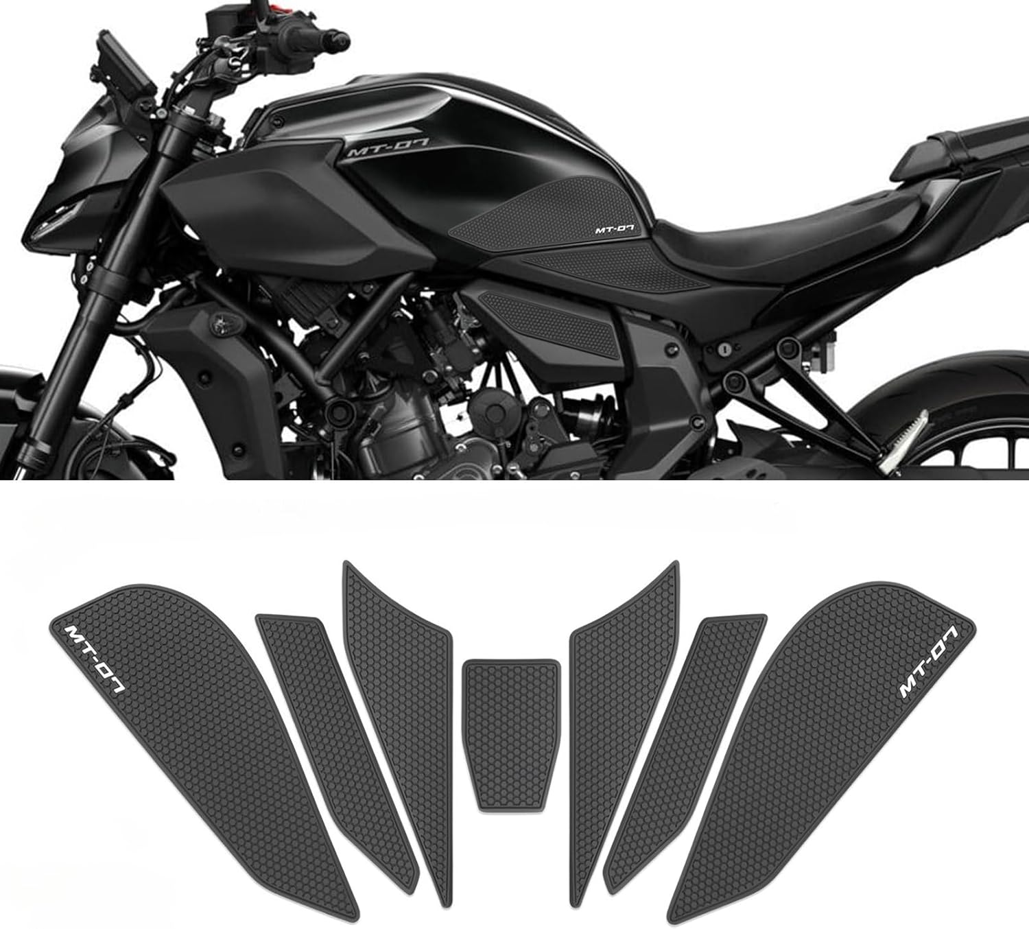 for MT-07 mt07 2026 2025 Accessories Motorcycle Fuel Tank Cap Sticker pad Fuel Tank Cap Anti-Slip Protective pad Tank Grip Knee Protector