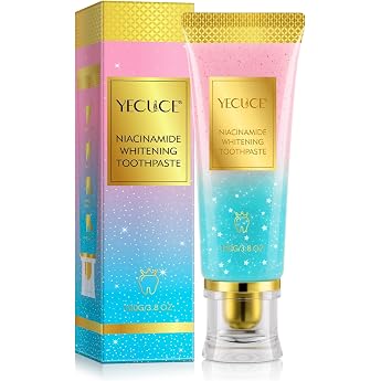 Niacinamide Whitening Toothpaste Radiant Whitening Toothpaste White Teeth Toothpaste Natural Whitening Toothpaste with Niacinamide Gentle Formula for Whiter Teeth