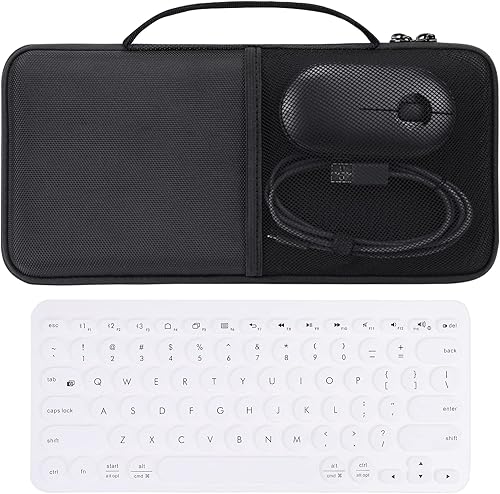 Khanka Funda rígida de transporte + funda de teclado de silicona compatible con teclado Bluetooth Logitech K380 multidispositivo + mouse inalámbrico