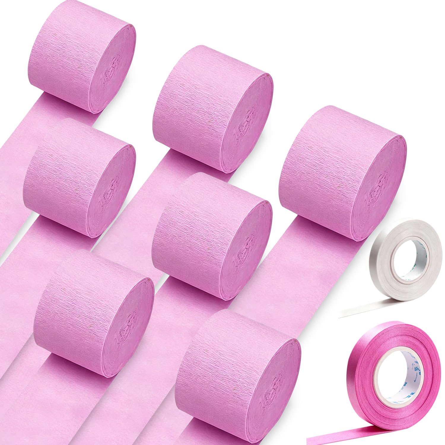Crepe Paper Streamer Rolls, Streamers Party Decorations for Birthday Wedding Backdrop Holiday Party Decorations (Pink)