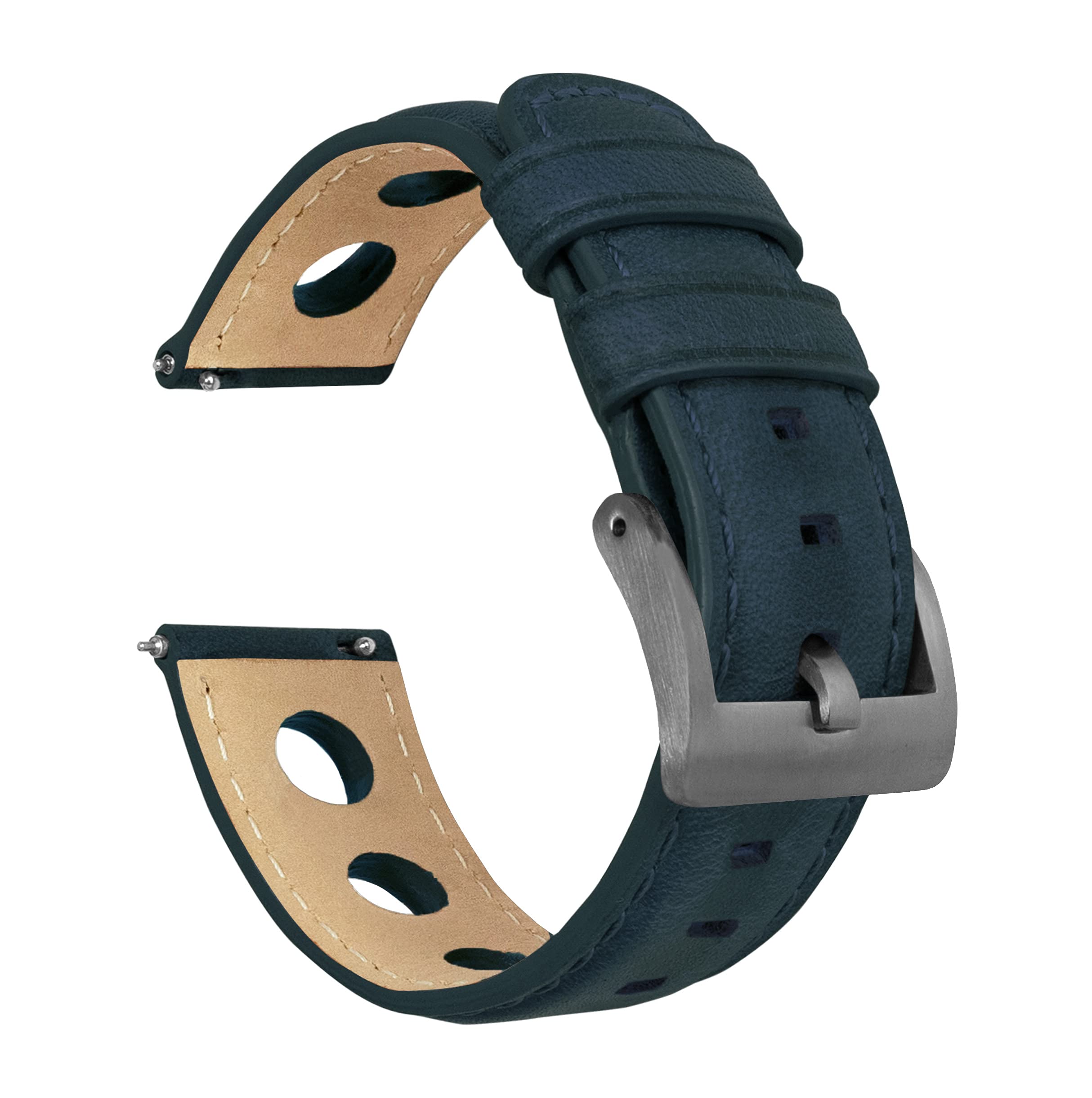 Barton Racing &amp; Rally Horween Leather Straps with Integrated Quick Release Spring Bars - Watch Bands
