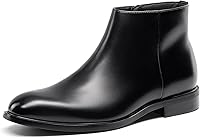 Bruno Marc Men's Chelsea Zip Ankle Boots - Stylish Dress Boots with Rubber Sole & Breathable Lining