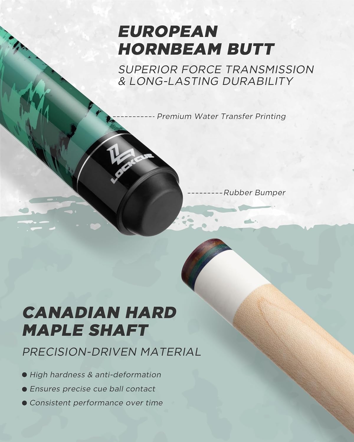 Pool Cue Set with 58-inch Billiard Cue Stick | Hard Leather Tube Case, Microfiber Towel & Glove