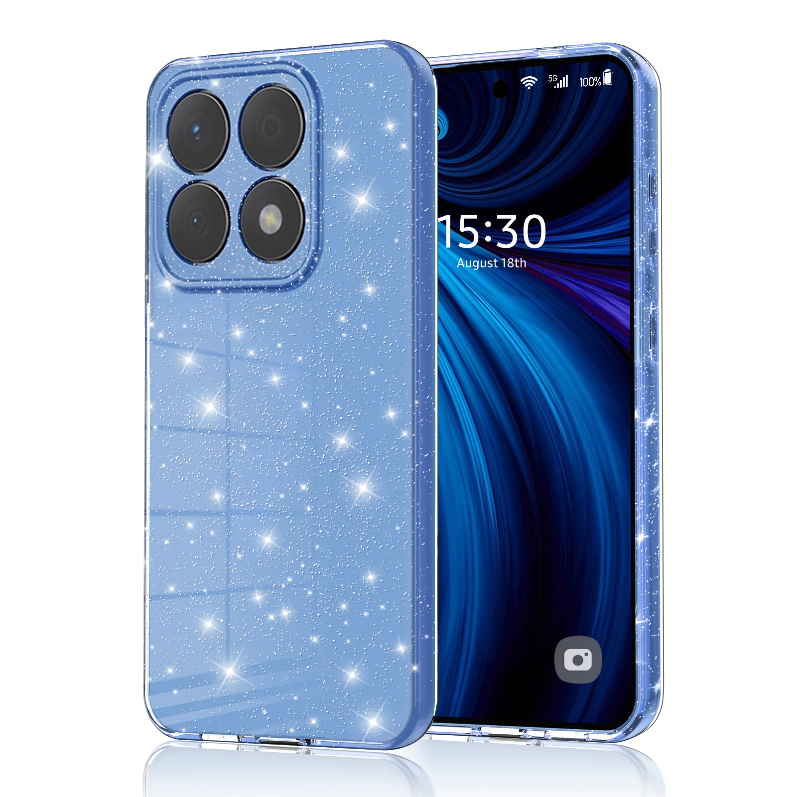 Custodia Xiaomi 14T Pro Glitter - Cover TPU Trasparente Con Brillantini Antigiallo