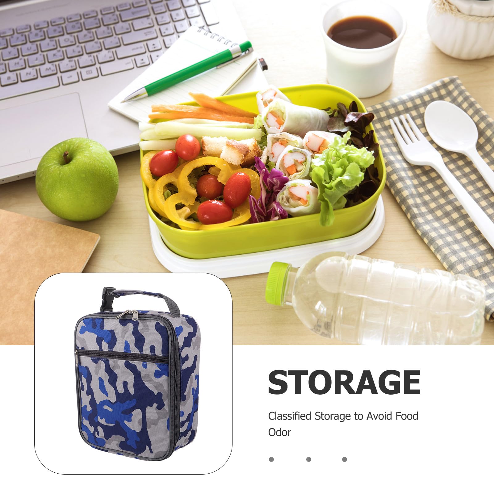 Bolsa Bento Reutilizable para el Almuerzo - Bolso de Mano Oxford Aislante - Refrigerador Térmico de Gran Capacidad para Almacenar Alimentos - Bolsa para Transportar Comida de Picnic 25,6 x