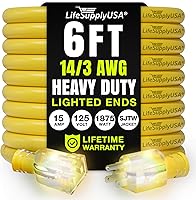 Vista 25 de Cable de extensión de 3 pies para interiores y exteriores 10/3 calibre Ultra resistente de 3 puntas SJTW, impermeable, cable de alimentación