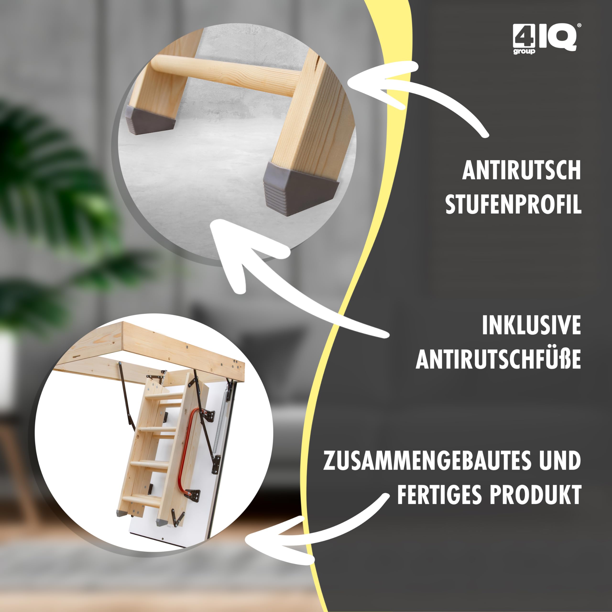 Bodentreppe Gedämmt 120 x 80 cm - Dachbodentreppe U-Wert 0,86 - Dachbodenluke Raumspartreppe Innen - Bodenluke mit Treppe bis zu 150 kg Traglast