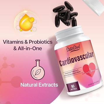 Cardiovascular Supplement 3000mg Vitamins, Probiotics, Omega-3, and CoQ10 All-in-One Synergistic Blend for Adults 90 Softgels