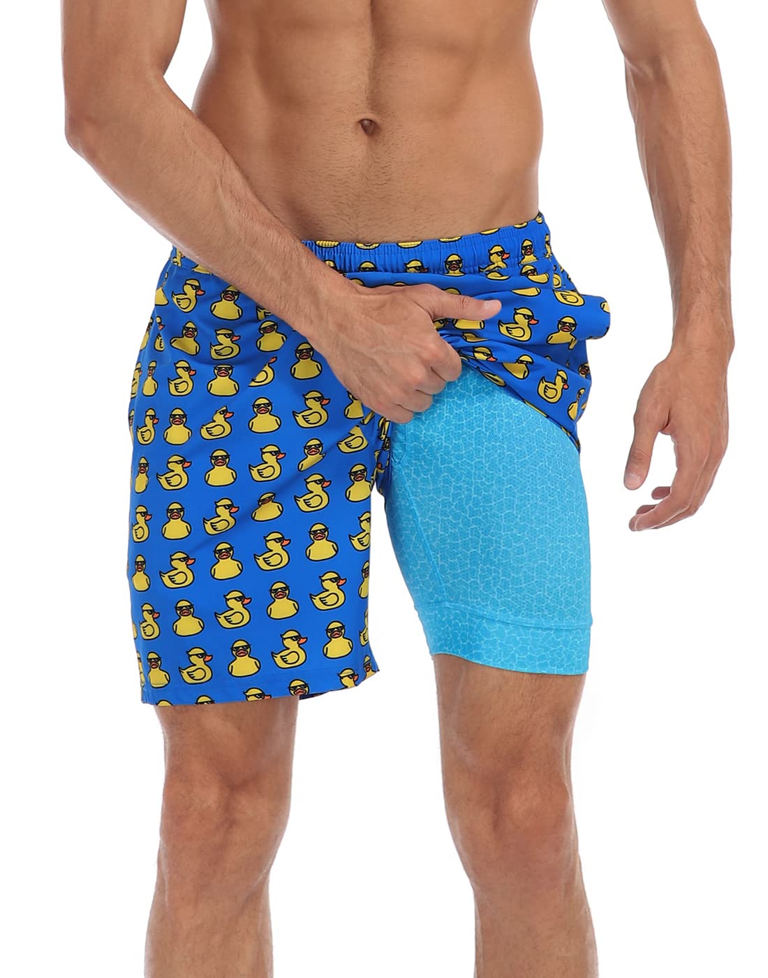 Mens Swim Trunks With Compression Liner Inch Inseam Quick