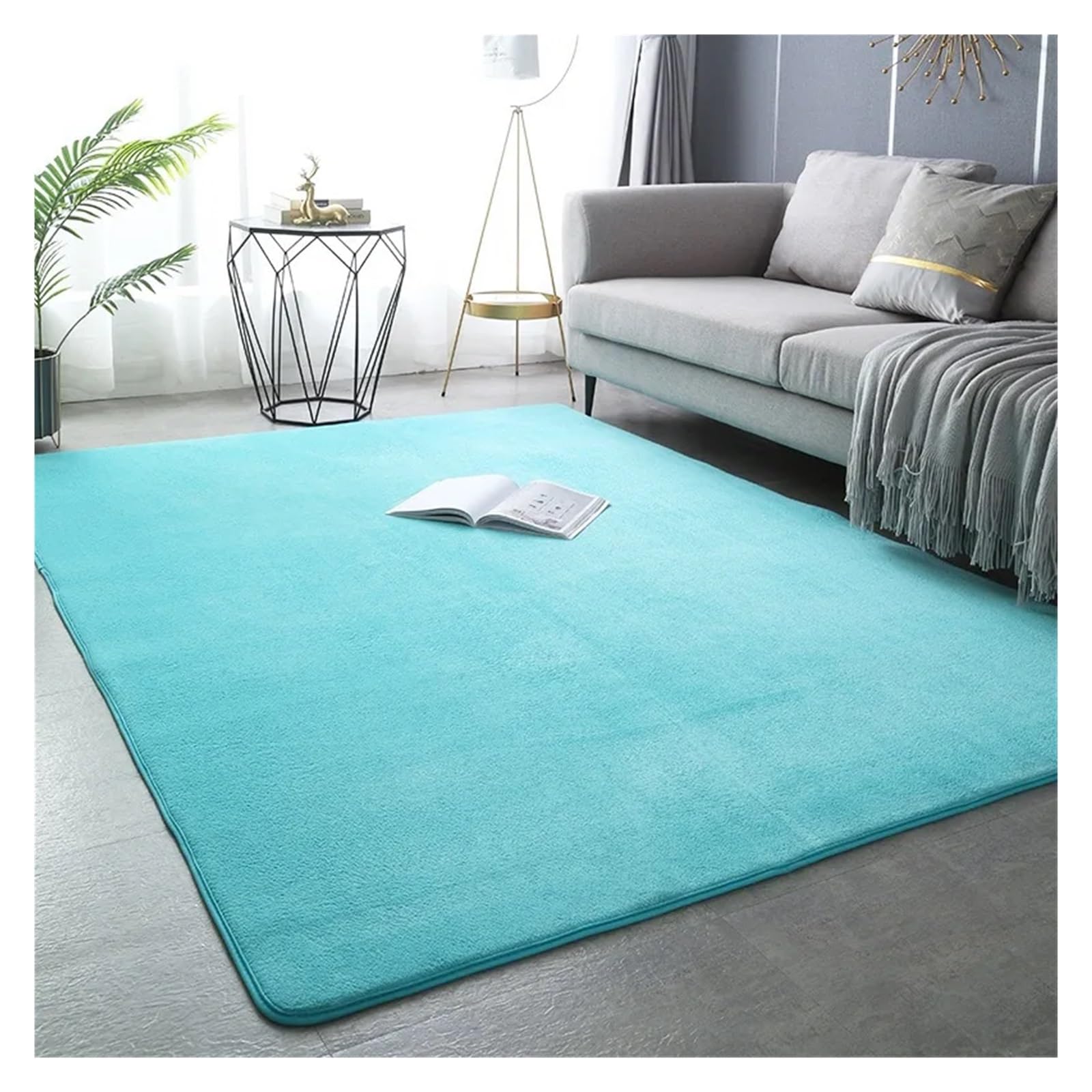 Tapis velours de corail bleu ciel doux contre le sol froid 80x160