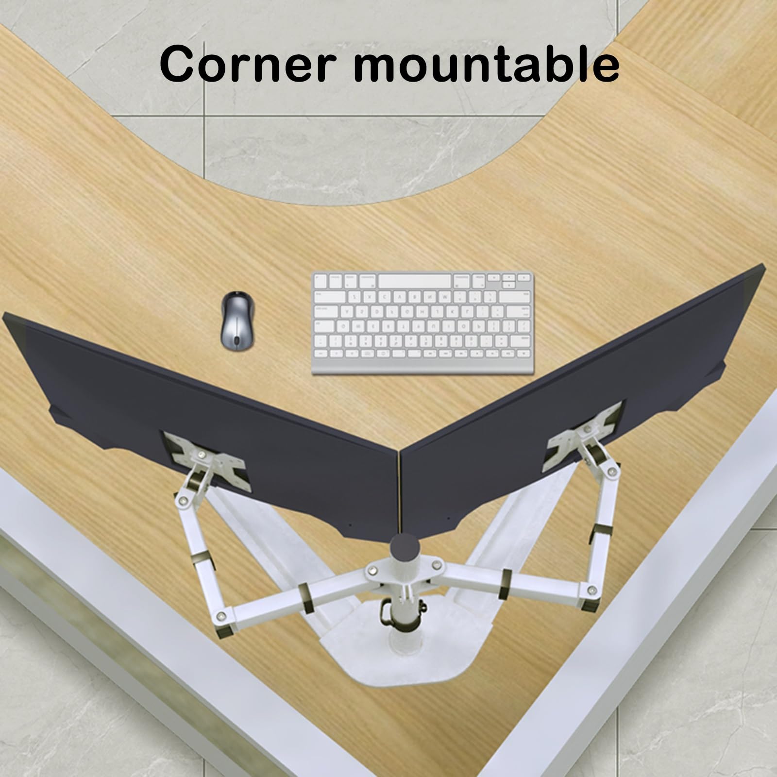 Supporto Doppio per Monitor da 10 A 32 Pollici, Supporto da Scrivania Autoportante Completamente Orientabile per 2 Schermi, Supporta Fino A 8 kg per Braccio.