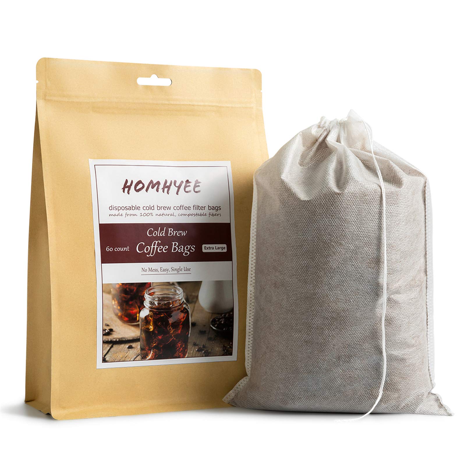 Disposable Cold Brew Coffee Filters 60 Count Single Use Filter Sock