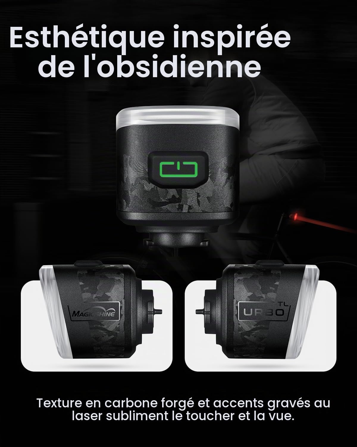 Magicshine URBO TL Feu arrière de vélo avec USB C Rechargeable, 50 lumens, étanche IPX6, Feux arrière pour vélo de Nuit, Feux arrière intelligents pour vélo de sécurité