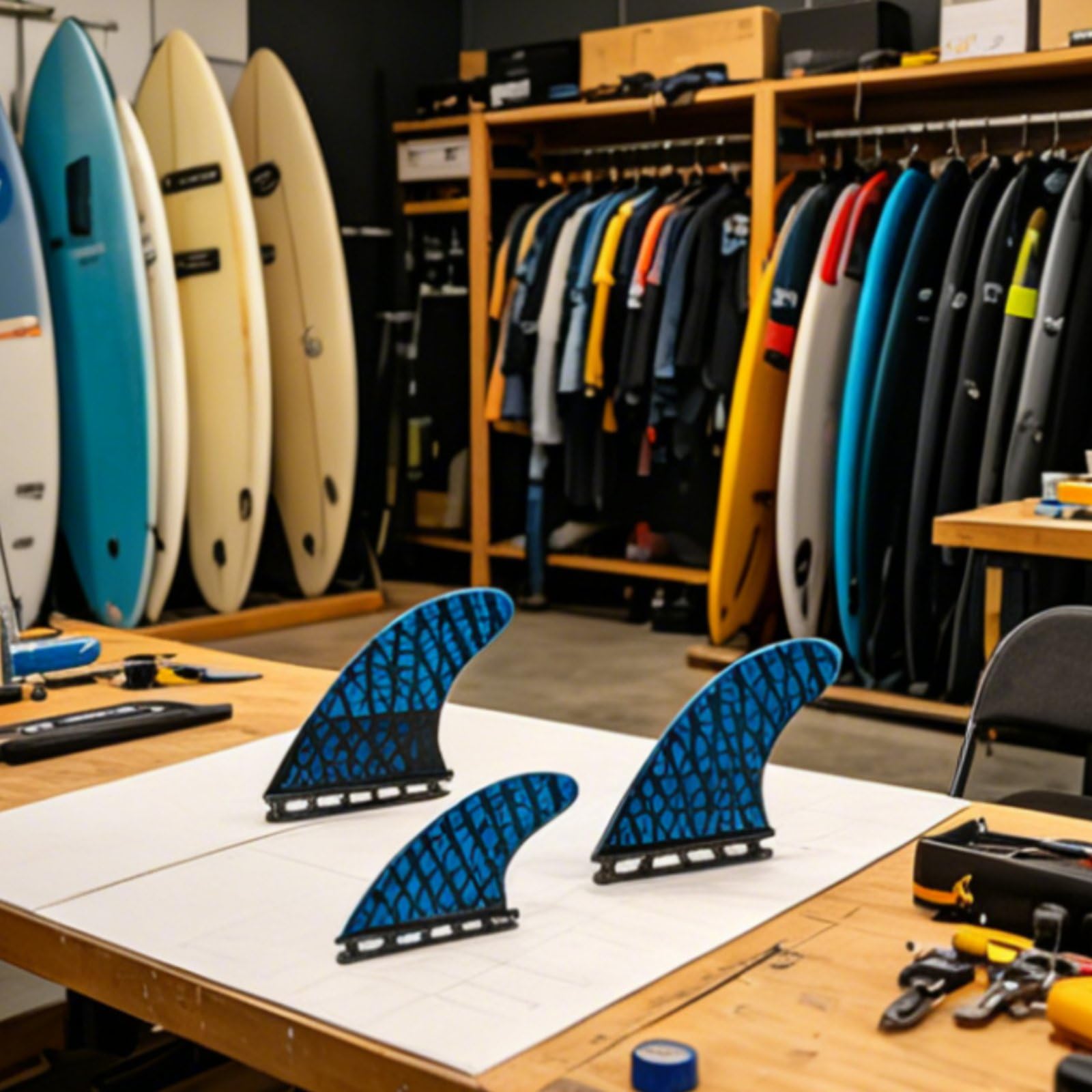 Quilla de Surf Triangular Quilla Trasera Estabilizador Construcción Ligera de Fibra de Vidrio y Carbono para Sujeción en Adecuada para Práctica en Playa Surf Diario