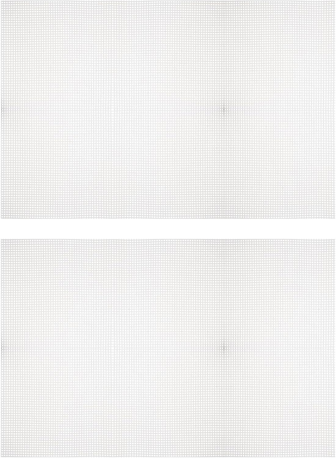 MECCANIXITY Plastic Mesh Canvas Sheet 50x33cm/20x13inch White Blank Canvas Rectangle 2.5mm Hole for Embroidery Needlepoint, Knit Crochet Mesh, Pack of 4