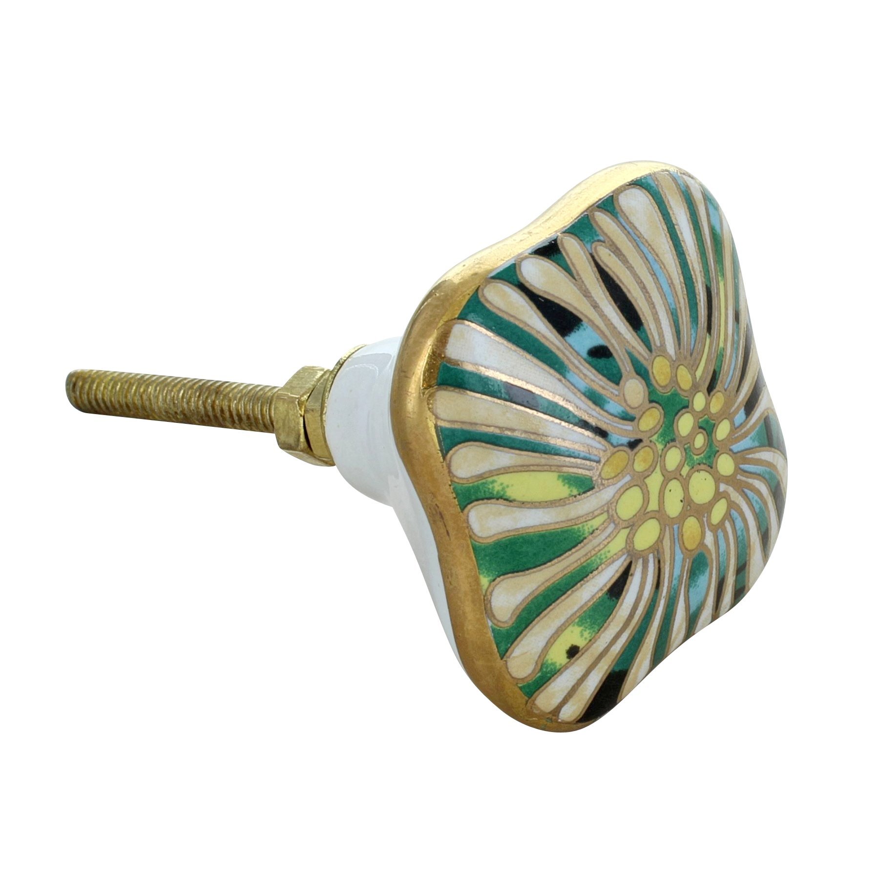 G Decor Multicolor Milano Collection Ceramic Door Knobs Vintage Shabby Chic Cupboard Drawer Pull Handles (Milano Collection Iii)