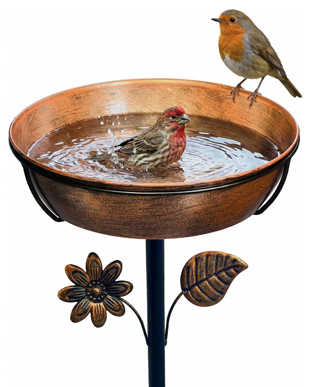 OUISJYER Metal Bird Bath