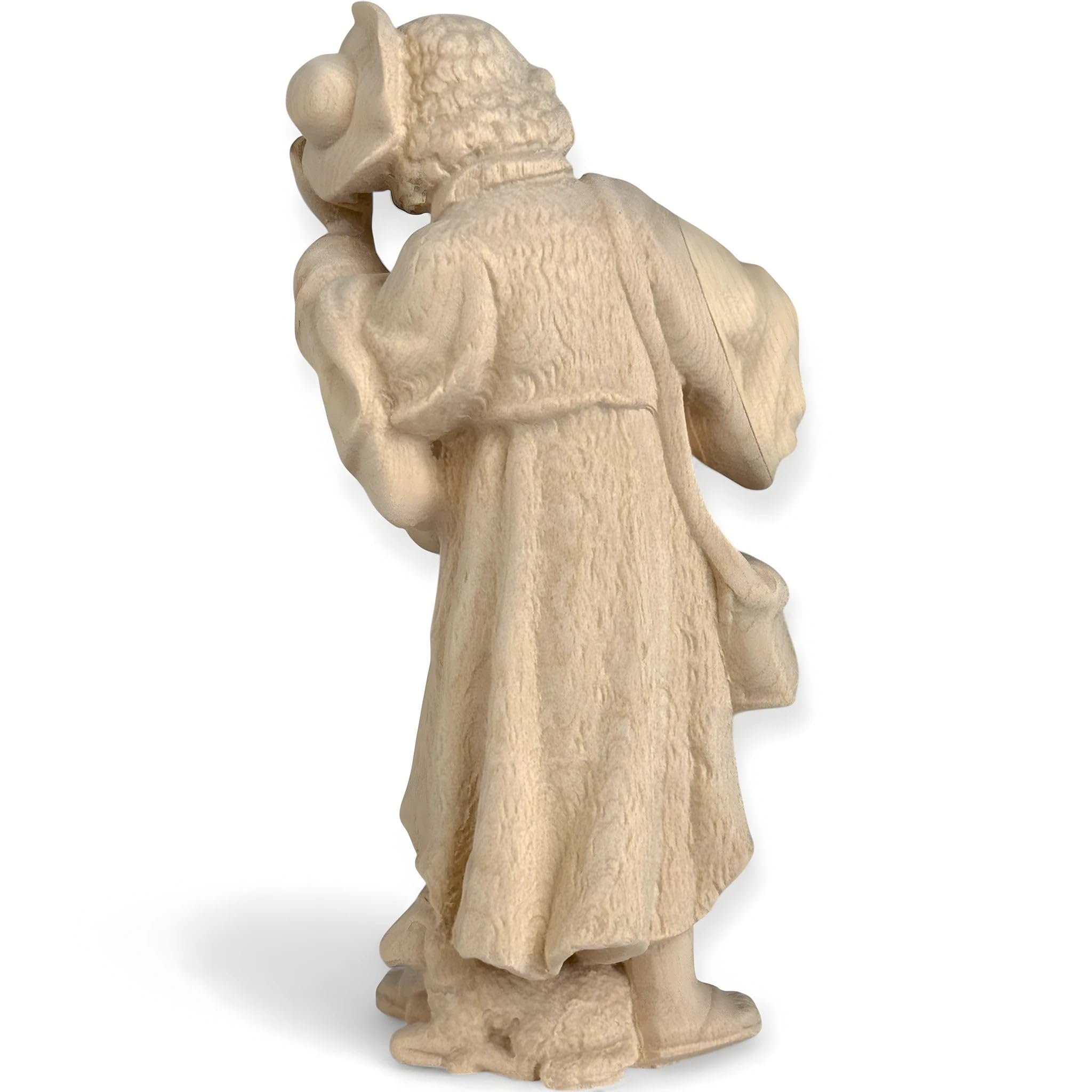 Pastor con sombrero y ovejas 10 cm | Madera pintada a mano en Val Gardena | Belén y Natividad