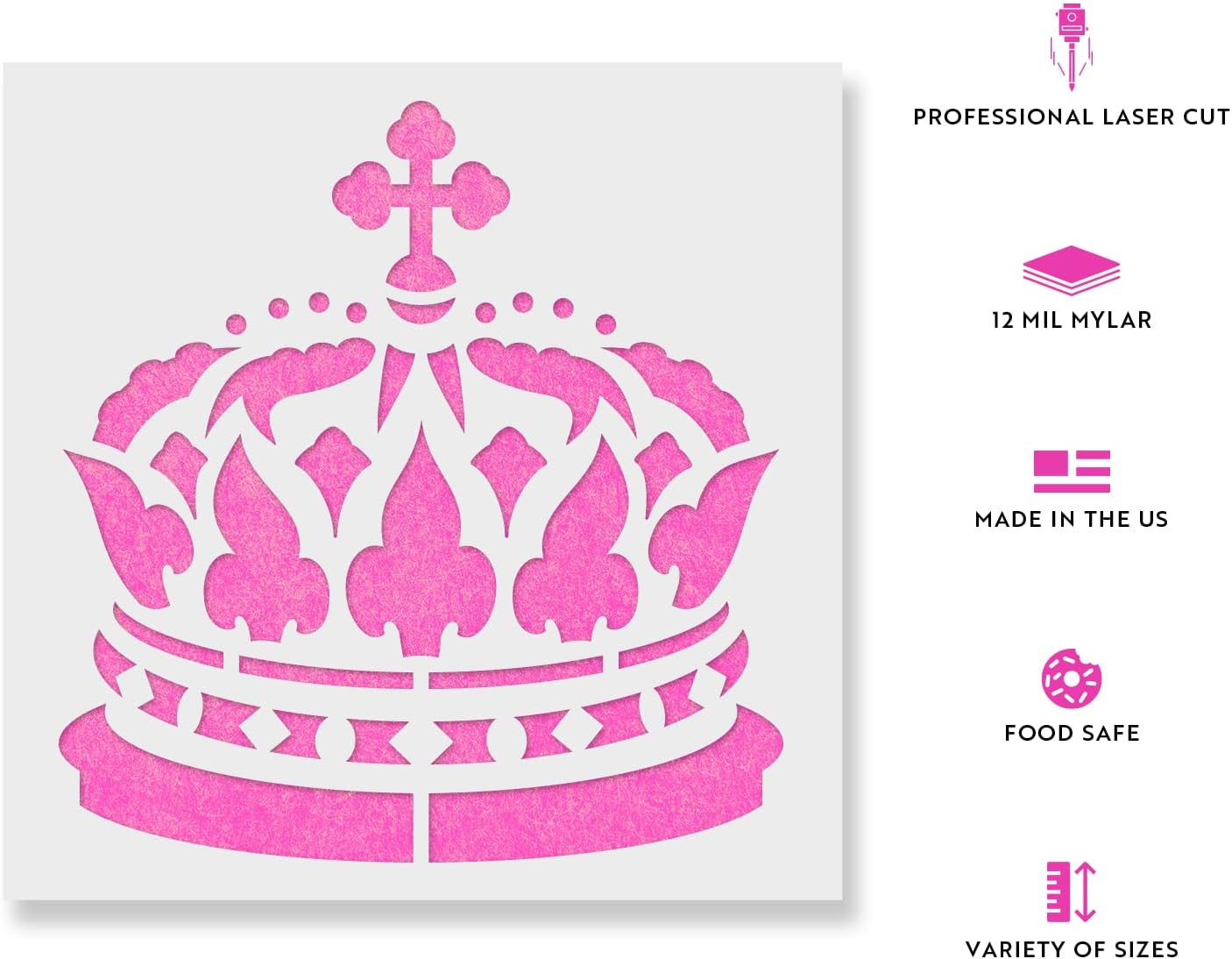 Queen Crown Stencil - Regal Stencil, Ideal Stencils for Transforming Walls and Furniture, Queen Crown Stencil