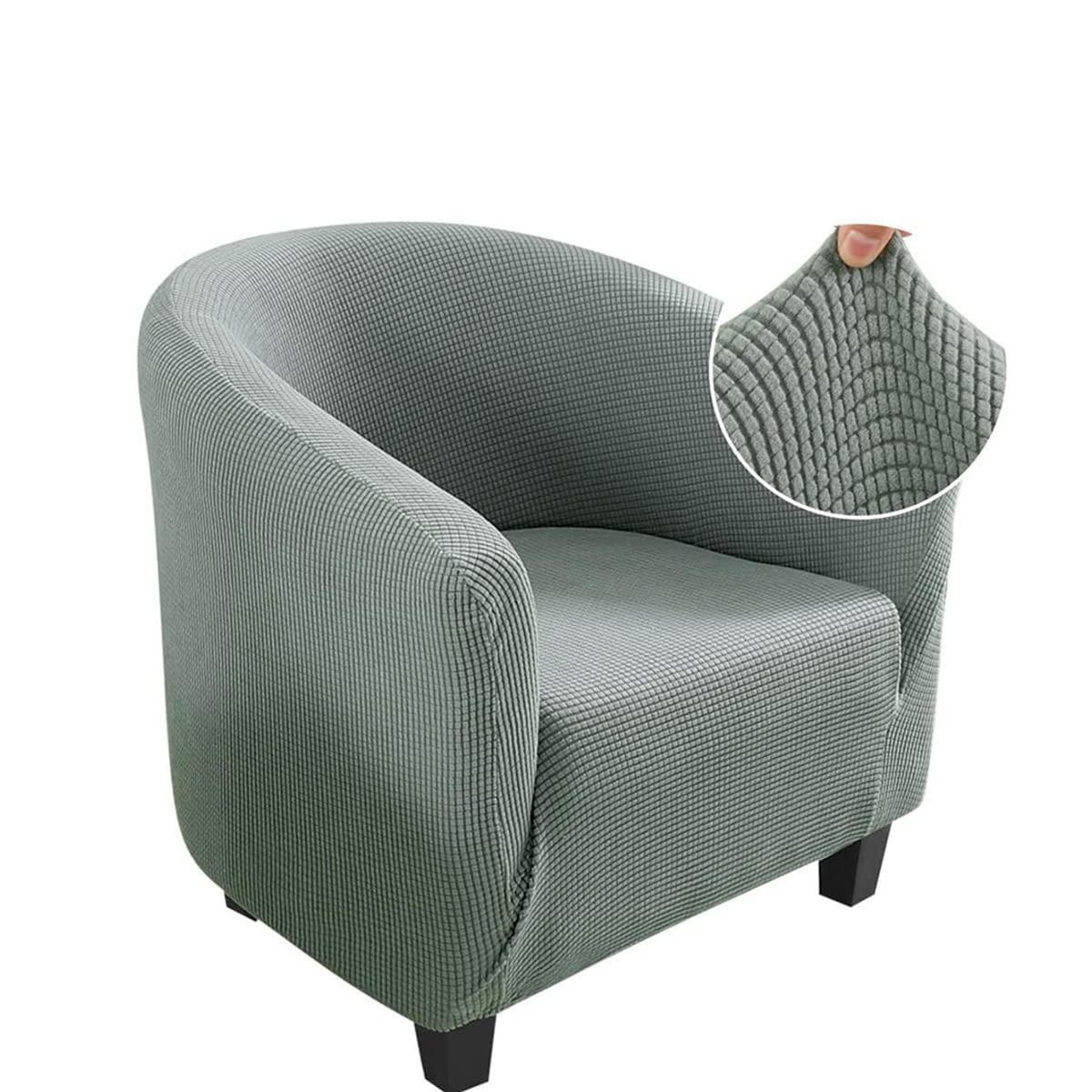 Funda elástica para silla de bañera, fundas para silla de club jacquard, fundas para sillón, funda antideslizante para silla de comedor, sala de estar, oficina y recepción (verde té)