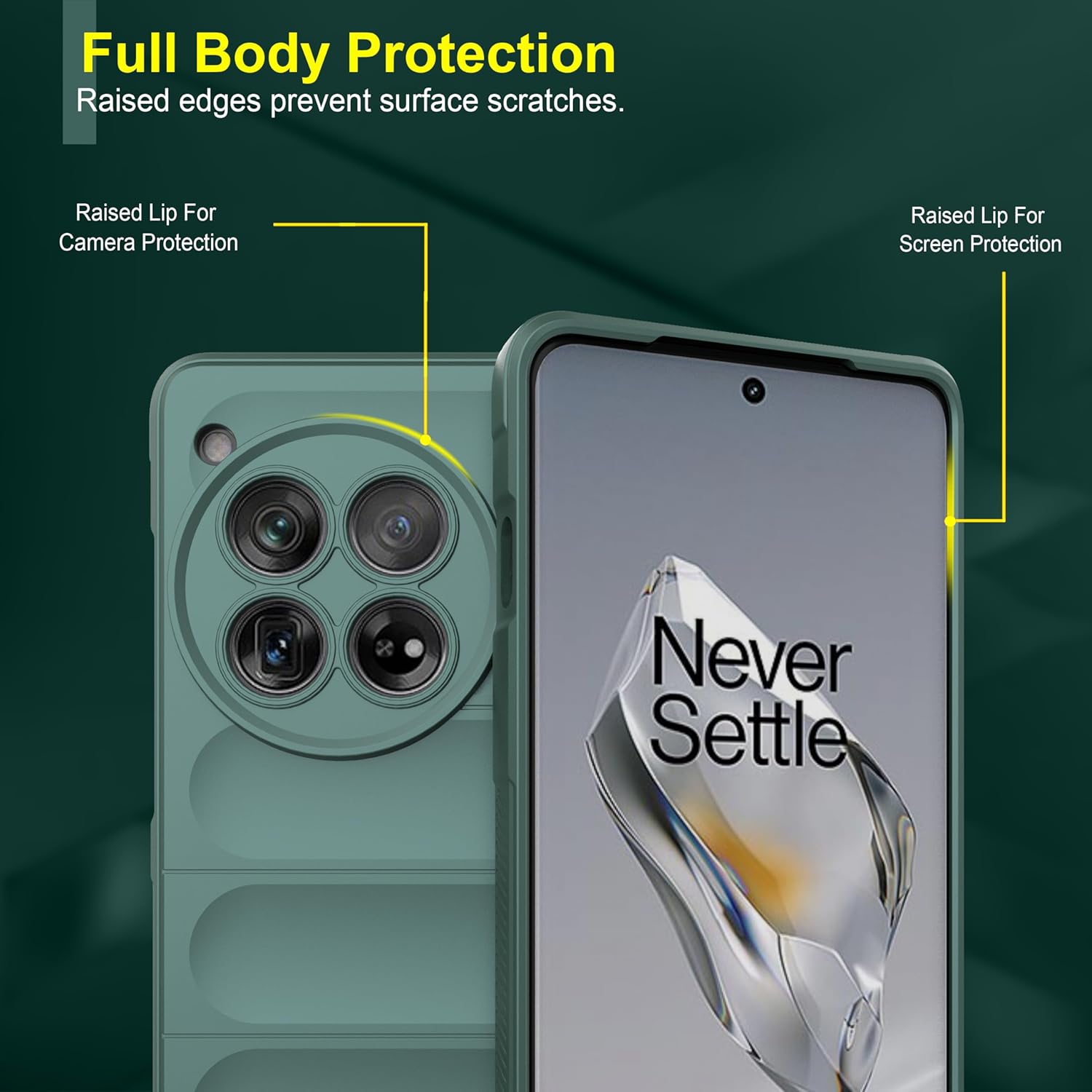 amazon basics Back Case Cover for OnePlus 12 | Compatible for OnePlus 12 Back Case Cover | Liquid Silicon Magic Case for OnePlus 12 with Camera Protection | DarkGreen offers donot miss