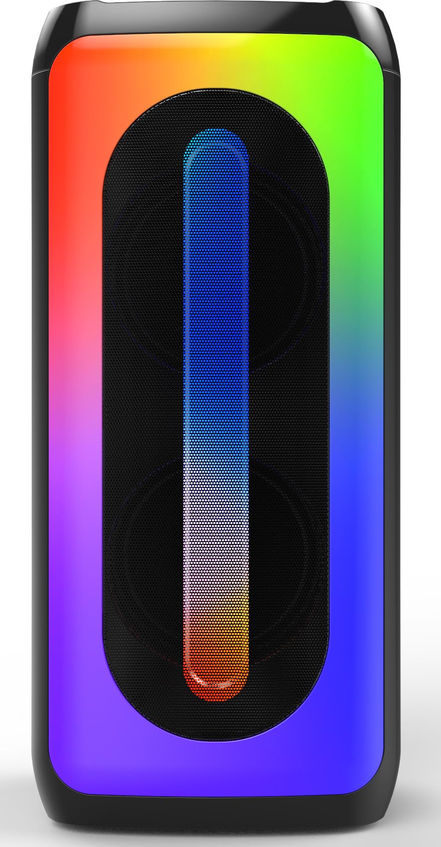 Majestic FLAME 2 PRO – Party speaker bluetooth, 9 effetti luci LED, ingressi USB/microSD/MIC, Telecomando, Microfono a filo, Batteria ricaricabile, funzione TWS, Impugnatura per il trasporto