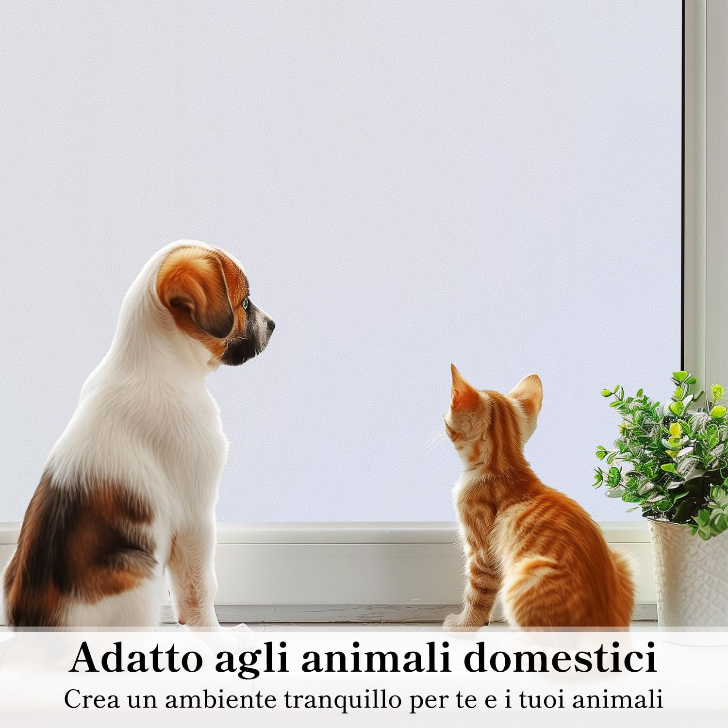 DUOFIRE Pellicola Vetri Pellicola Privacy per Vetri Pellicola Decorativa per Finestre Pellicola Anti-UV (90cm X 300cm, DS001W)