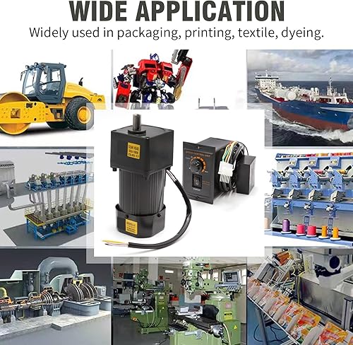 Miniatura 8 de Motor de engranajes de CA de 60 W, 10 K, 110 V, motor reductor de engranajes variable ajustable con controlador de velocidad para la industria
