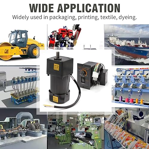 Miniatura 6 de Motor reductor de engranajes variable ajustable de 60W 10K 110V Motor de engranajes de CA con controlador de velocidad para la industria 0  150RPMmin