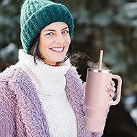 Vista 24 de WUQID Heart Shaped Texture Silicone Boot Compatible with Stanle Quencher H2.0 IceFlow Flip 20oz 30oz 40oz,Hydroo Flask 12-24oz