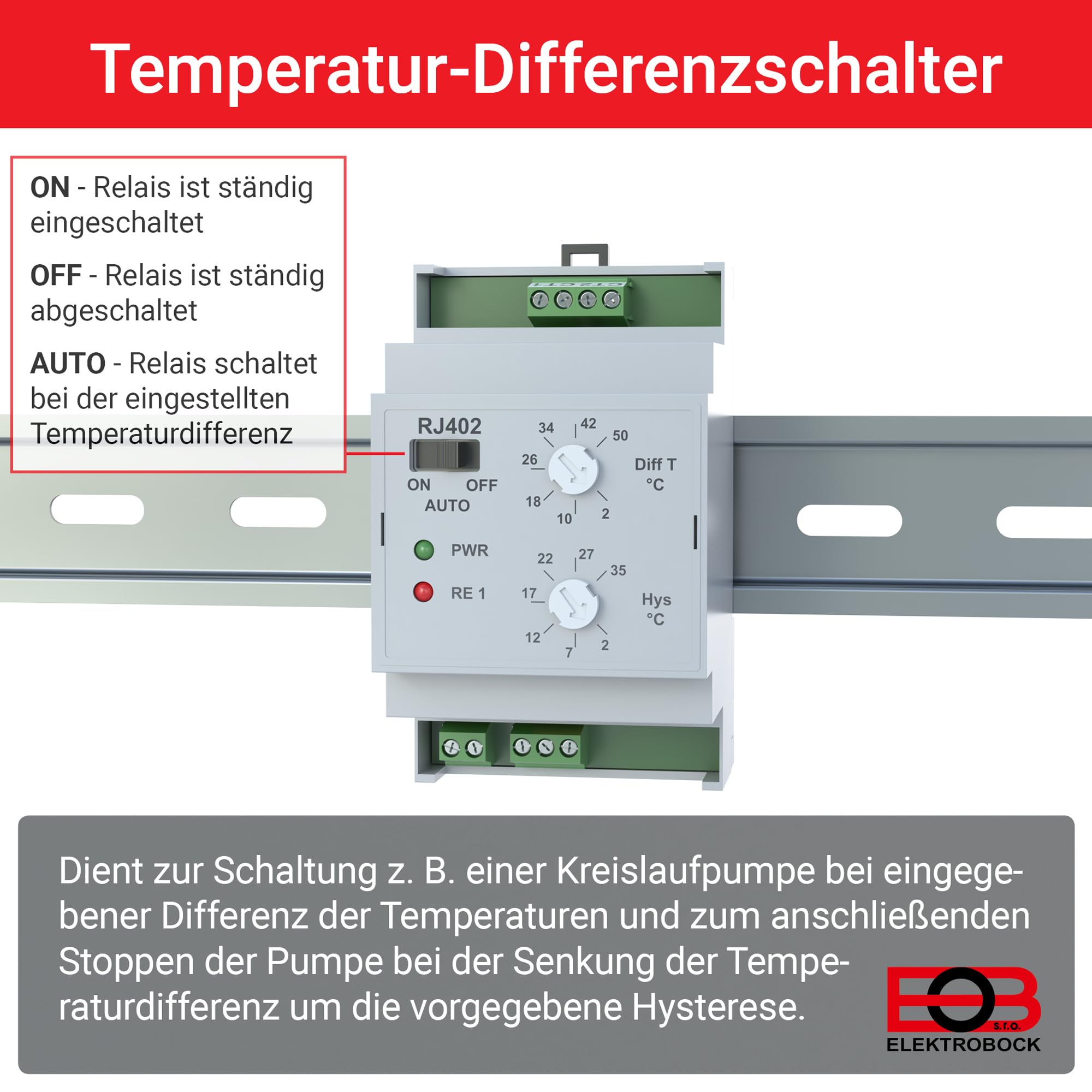 Elektrobock RJ402 przełącznik różnicowy temperatury