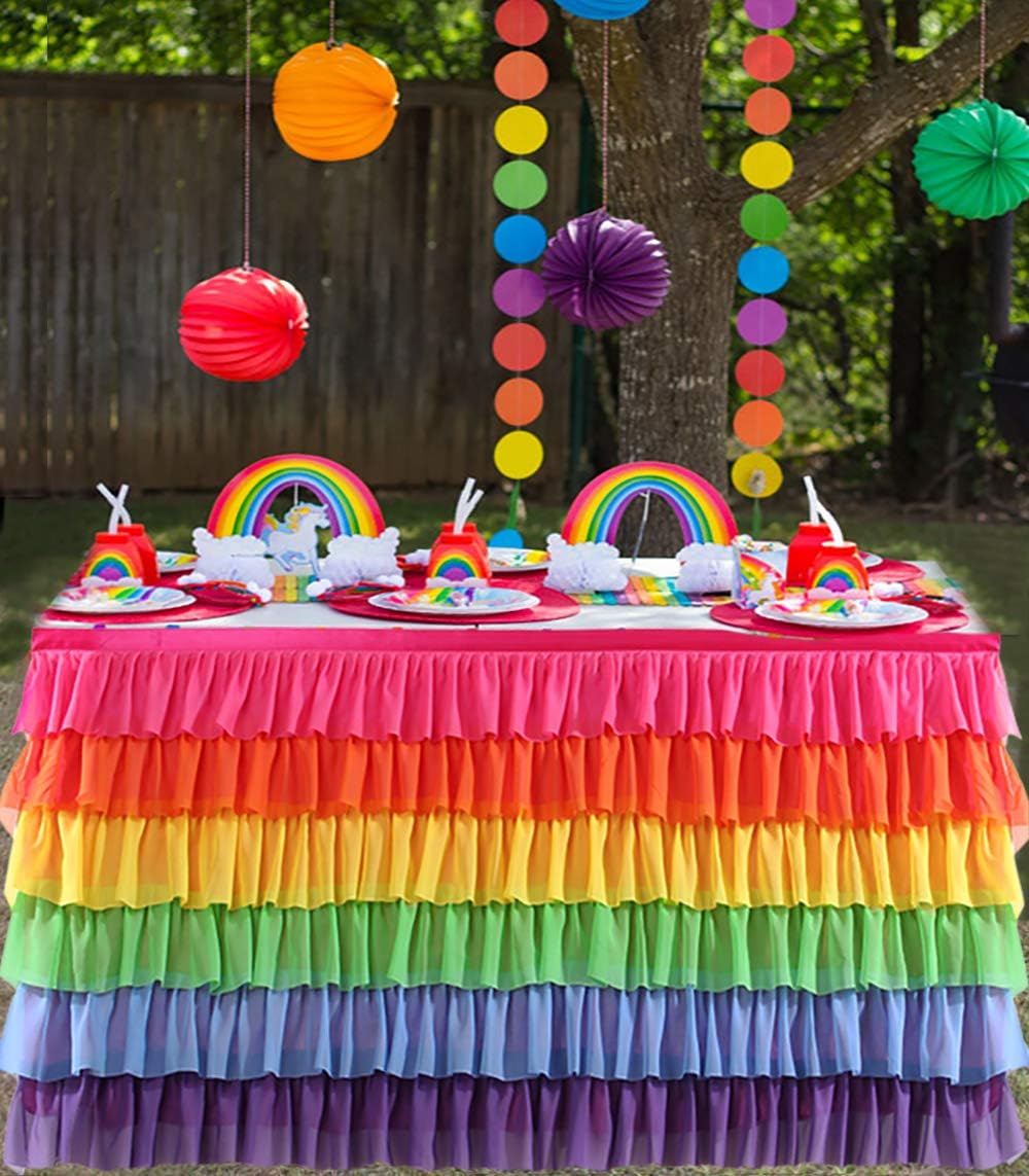 Uр Tо 40% оƒƒ Rainbow Tutu Table Skirt 6ft 9ft 14ft Mermaid Party Baby Chiffon Table Cloth for Rectangle Round Table (Bright Rainbow, L9ft × H30in) Suреr Brаndѕ Rainbow Tutu Table Skirt 6ft 9ft 14ft Mermaid Party Baby Chiffon Table Cloth for Rectangle Round Table (Bright Rainbow, L9ft × H30in)
