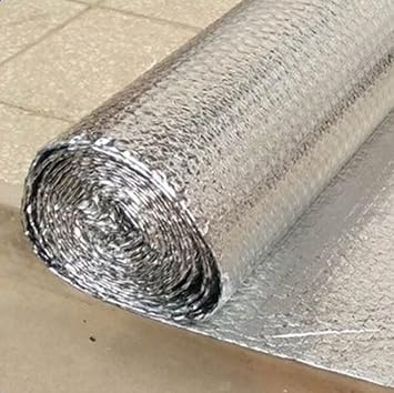 Foil Bubble Insulation,Reflective Insulation Roll, Foam Core Radiant Barrier,Thermal Insulation Shield Radiant Barrier,for Weatherproofing Attics, Windows, Garages,Ducts,2mm(thk),1 * 1M(1m2)
