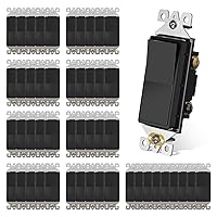 Vista 32 de AIDA Interruptor de Luz Decorativo Basculante de Un Solo Polo, Interruptores de Luz Eléctricos con Conexión a Tierra Automática de 15 Amperios