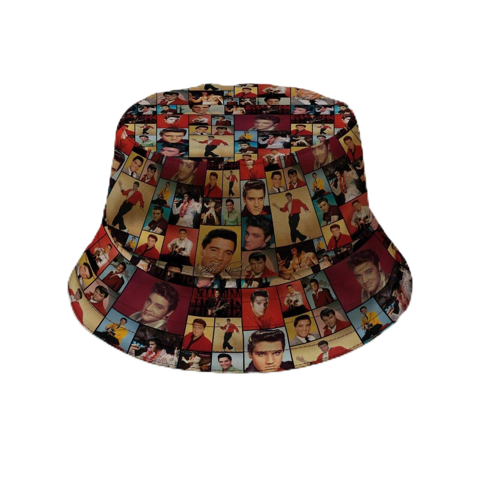 Elvis Montage - Bucket Hat | King of Rock & Roll | Fashion Sun Cap Packable Outdoor Fisherman Hat for Women and Men (as8, Alpha, x_l) Multicoloured