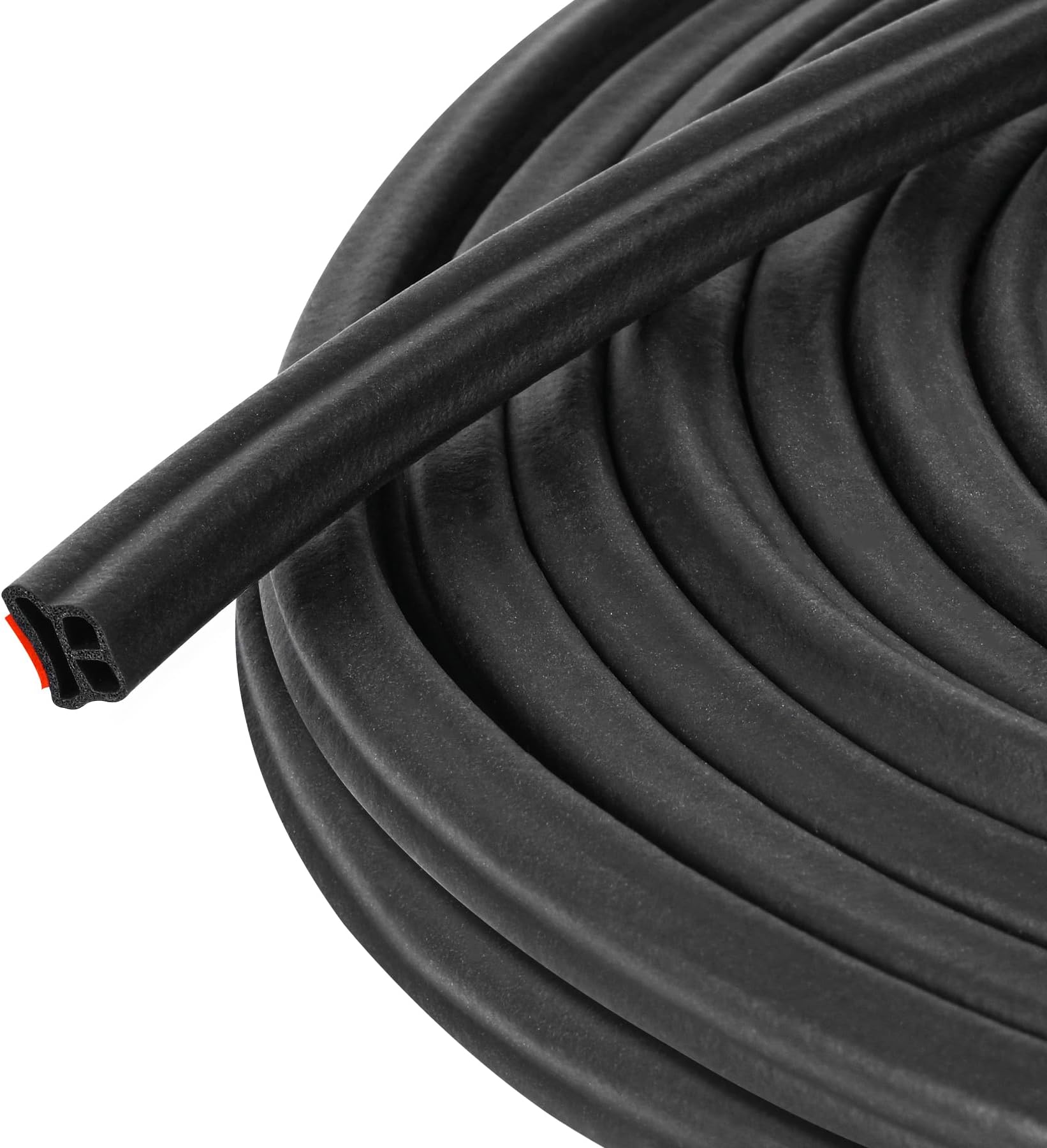 CloudBuyer 19.7 Feet Long Car Weather Stripping,Universal Self Adhesive Auto Door Rubber Draft Seal Strip,Car Window Door Engine Cover Noise Insulation(47/100 Inch Wide X 2/5 Inch Thick)