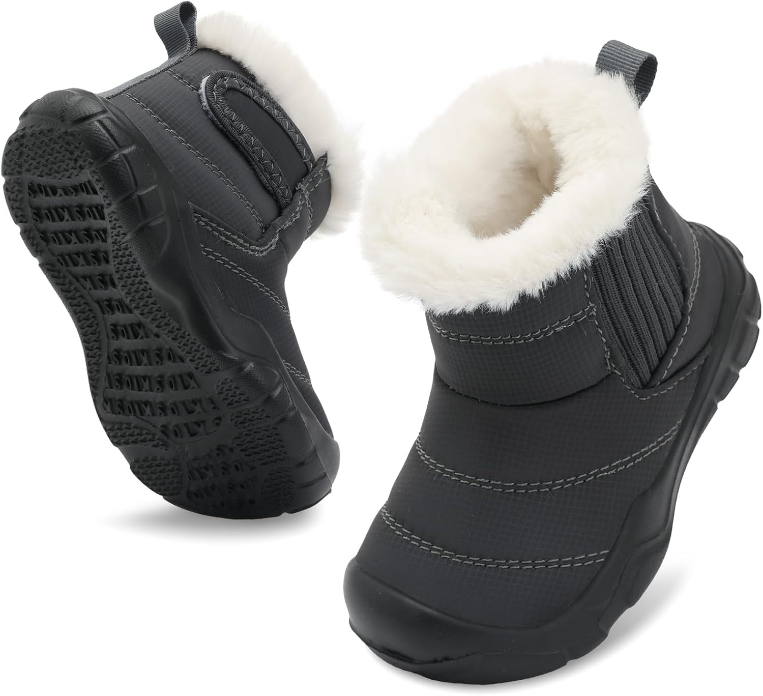 Baby Boy Girl Winter Shoes Warm Slip On Snow Boots Infant Comfortable Water Resistance Indoor Outdoor Shoes for First Walkers Lightweight Toddler Fur Slippers