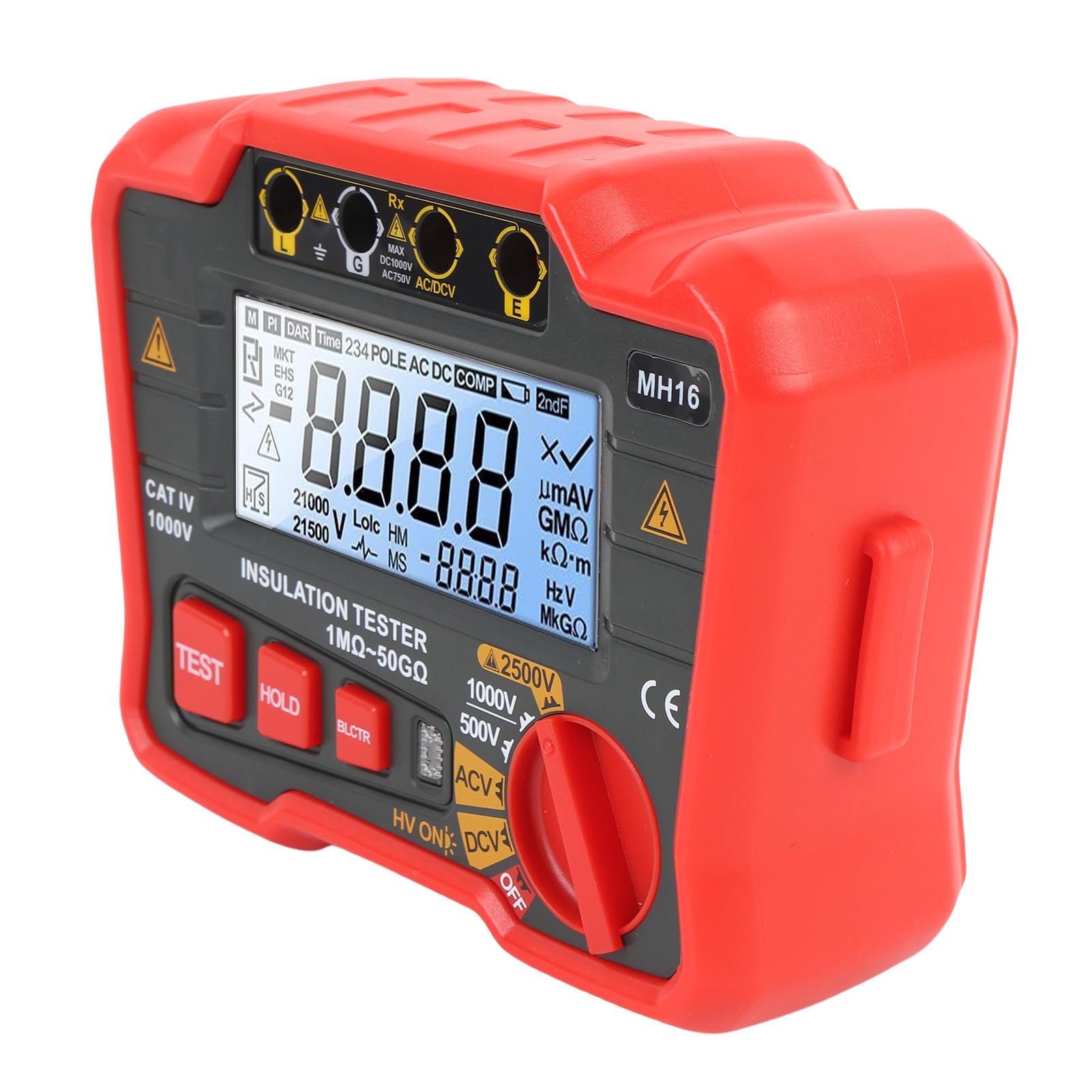 FILFEEL Tester Digitale per Resistenza di Isolamento Megaohmmetro Ad Alta Tensione da 2500 V per Apparecchi di Commutazione di Cavi Motore Trasformatori - Conforme IEC 61557 con Misurazione della