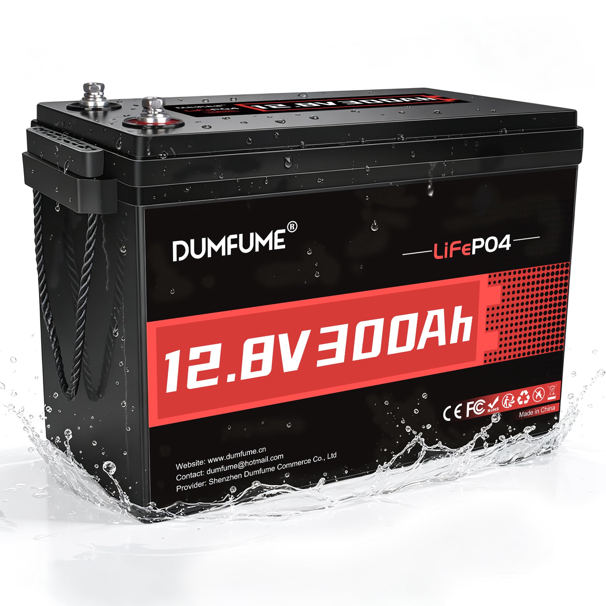 12.8V 300Ah Lithium LiFePO4 Battery With 200A BMS 15000+ Deep Cycles