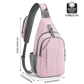 G4Free Sling Bag RFID Blocking Sling Backpack Crossbody Chest Bag Daypack for Hiking Travel (Pink)