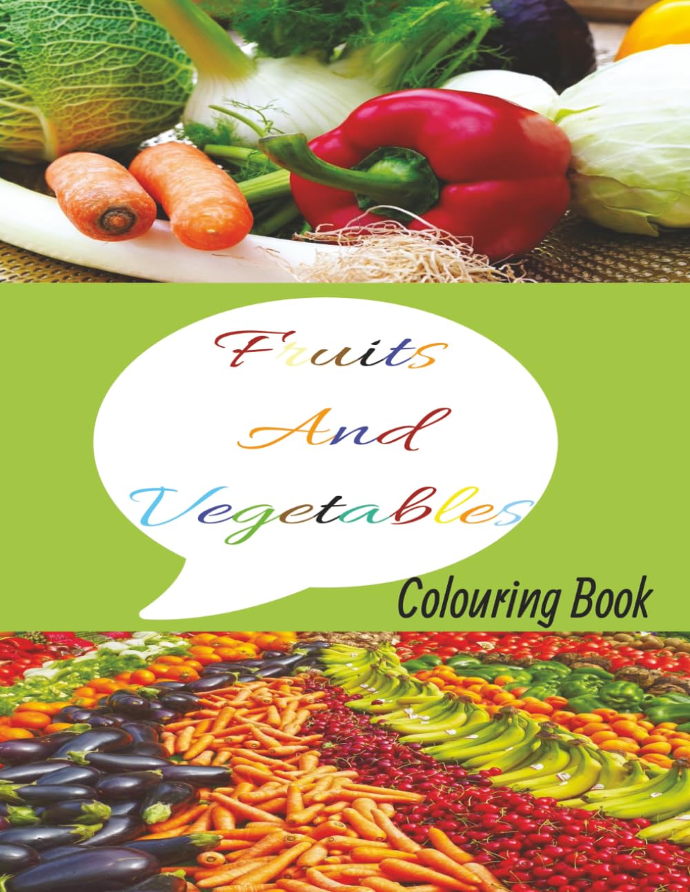 fruits and vegetables colouring book