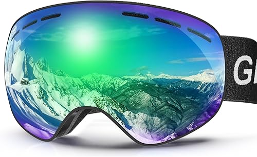 GlaRid OTG Ski Goggles PRO, Frameless 100% UV Protection Anti Fog Ski Goggles Men, Snowboard Goggles MenWomenAdultYouth