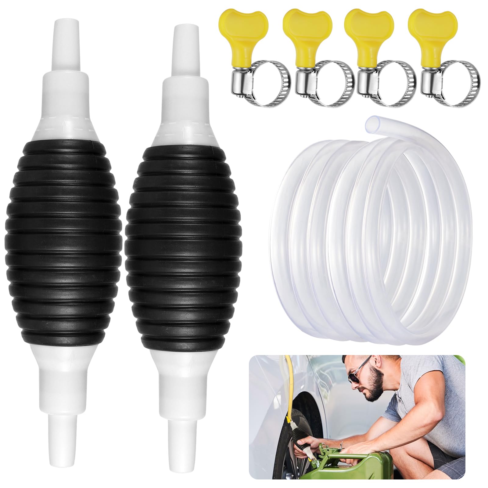 Pompa A Sifone Manuale Per Travaso Liquidi - Per Carburante, Diesel, Acqua, Con Tubi E Accessori - Foto 6